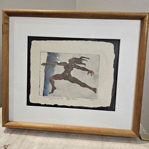 Signed Watercolor Graphic Arts by Effie Allen dated 1989 Dancing Nude #3
